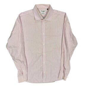 Spier & Mackay Handmade Dress Shirt Pink Striped Long Sleeve 42 16 1/2 Large